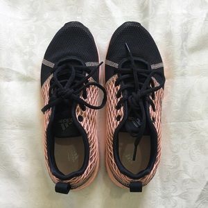 Adidas black/peach orange arianna cloudfoam shoes